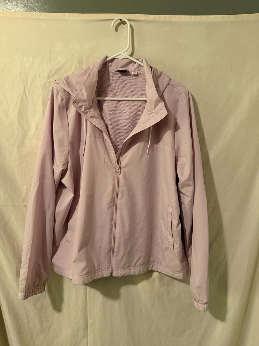 Puma Women's Pink Lightweight Full-Zip Hooded Windbreaker Jacket Size XL